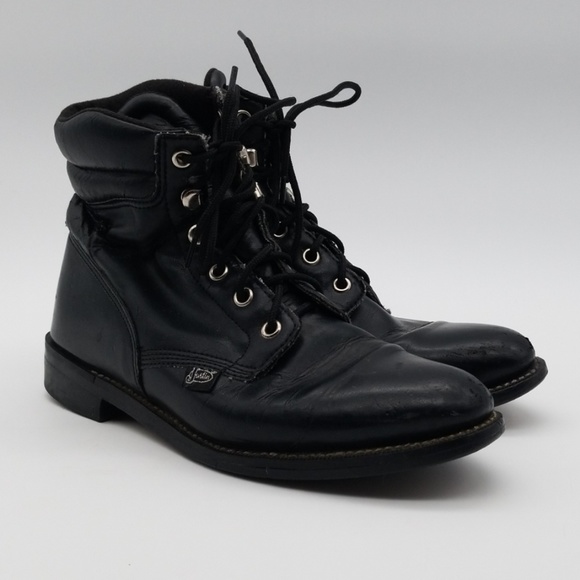 justin Shoes - Justin Leather Wm Ankle Lace Boots JBL400 A19
